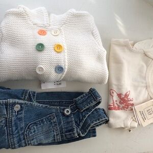 NWT 3-6m Organic cotton baby girl bundle (Hanna Andersson & Baby Gap)